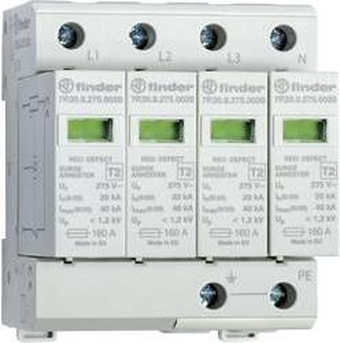 Finder 7P.25.8.275.1020 7P2582751020 Overspanningsafleider Overspanningsbeveiliging voor: Verdeelkast 20 kA 1 stuk(s)