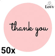 50 Stickers Thank You-Sluitstickers- Cadeaustickers- Bedankje