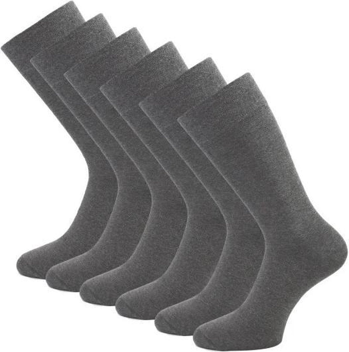 Socke / Sokken Dames Heren / Kleur Grijs Antraciet / 2 Paar / Maat 39-42 / 90% Katoen