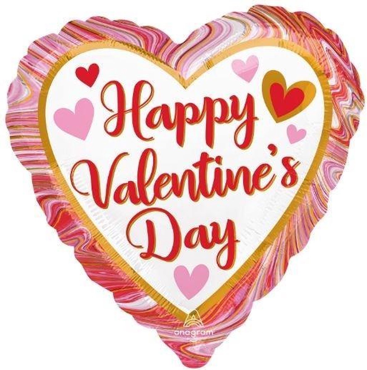 Anagram Folieballon Happy Valentine's Day 45 Cm Roze/rood