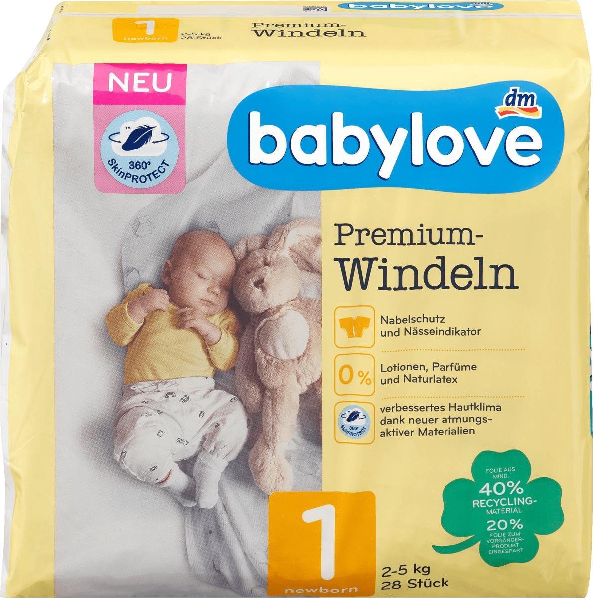 babylove Premium luiers voor pasgeborene - maat 1 -  2-5 kg (28 stuks)