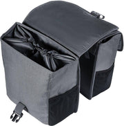 Dubbele fietstas Basil GO Double Bag 32 liter 33 x 16 x 38 cm - grijs