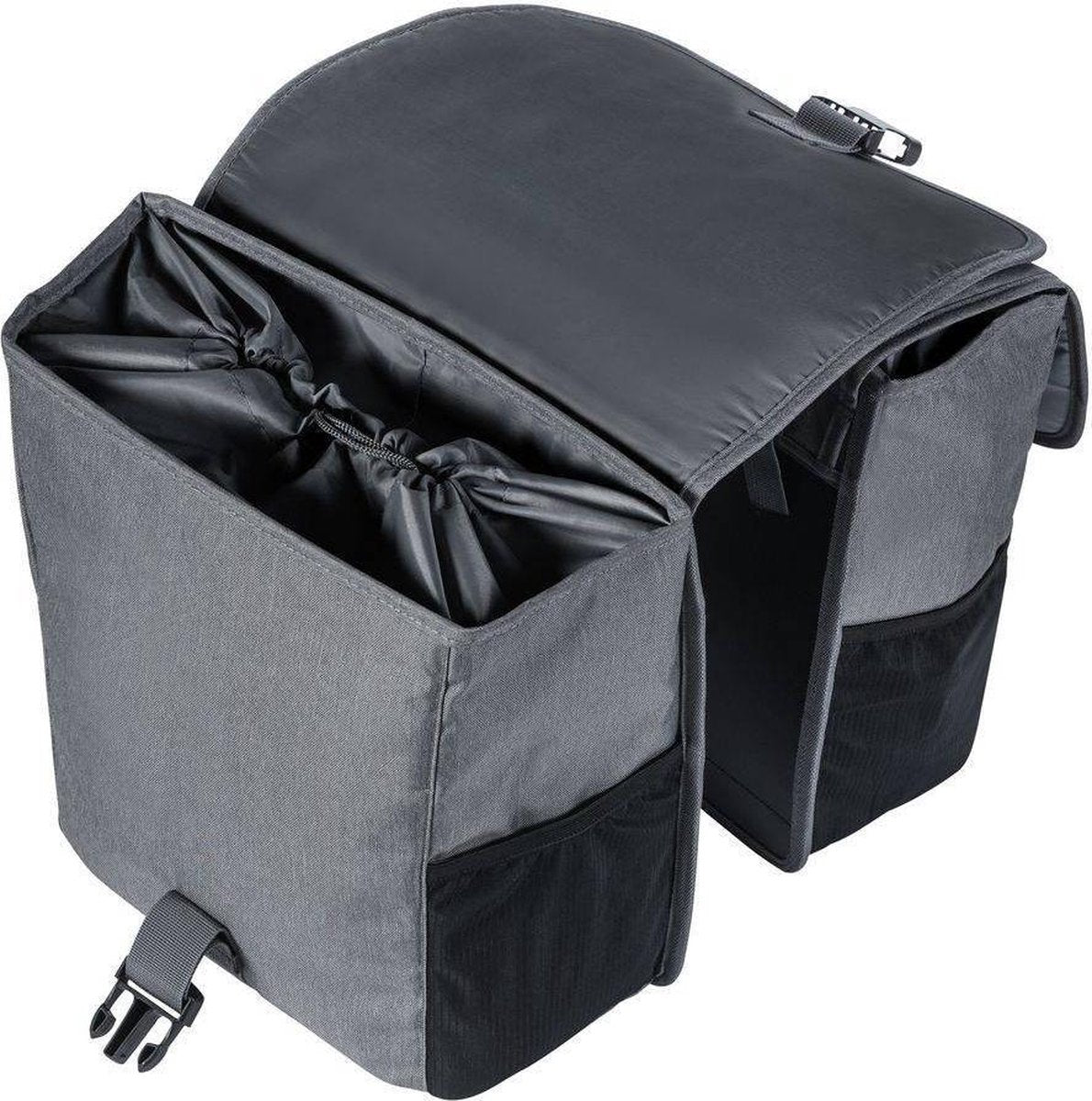 Dubbele fietstas Basil GO Double Bag 32 liter 33 x 16 x 38 cm - grijs