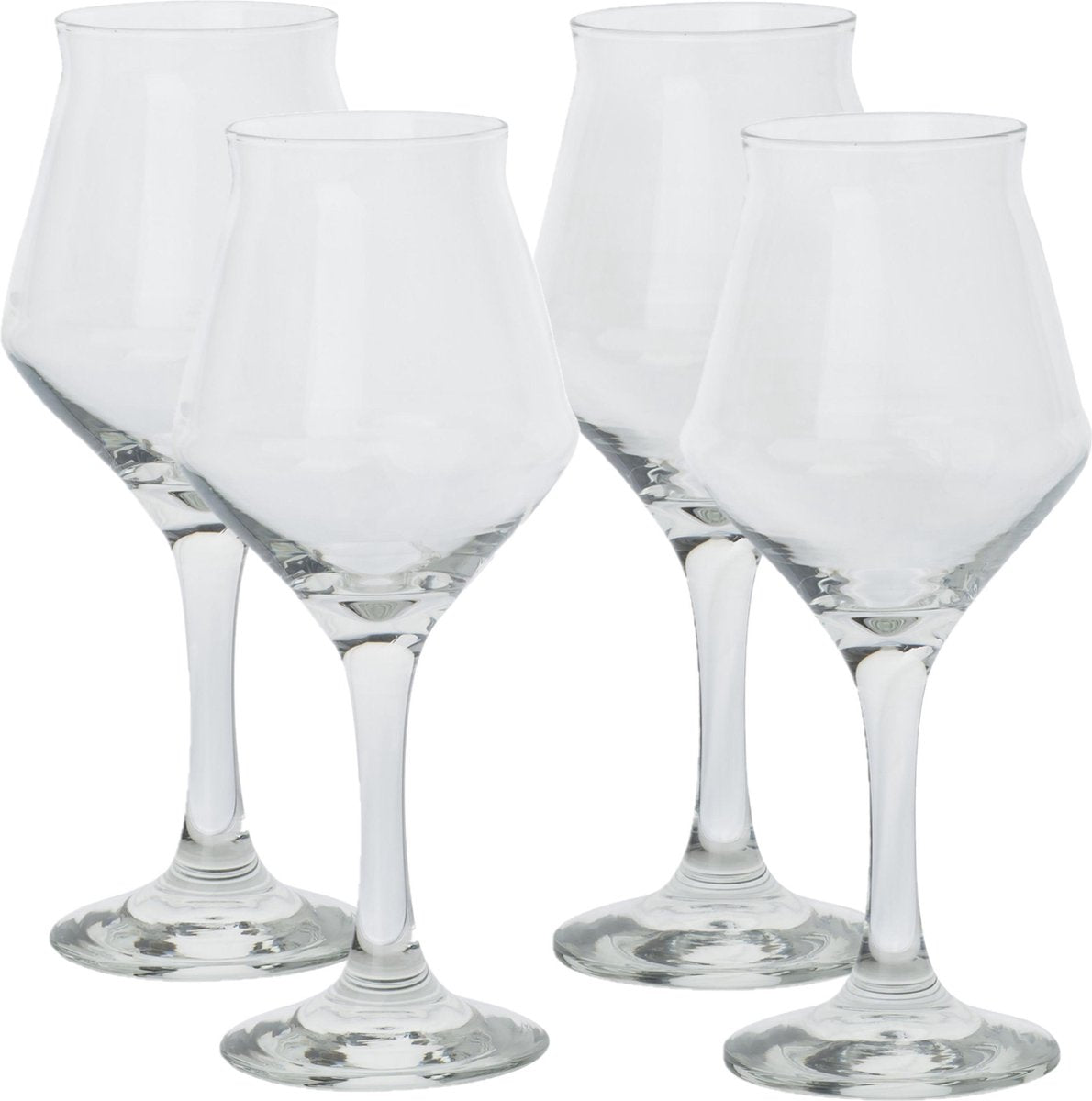 Set van 4x cocktailglazen/wijnglazen transparant 400 ml