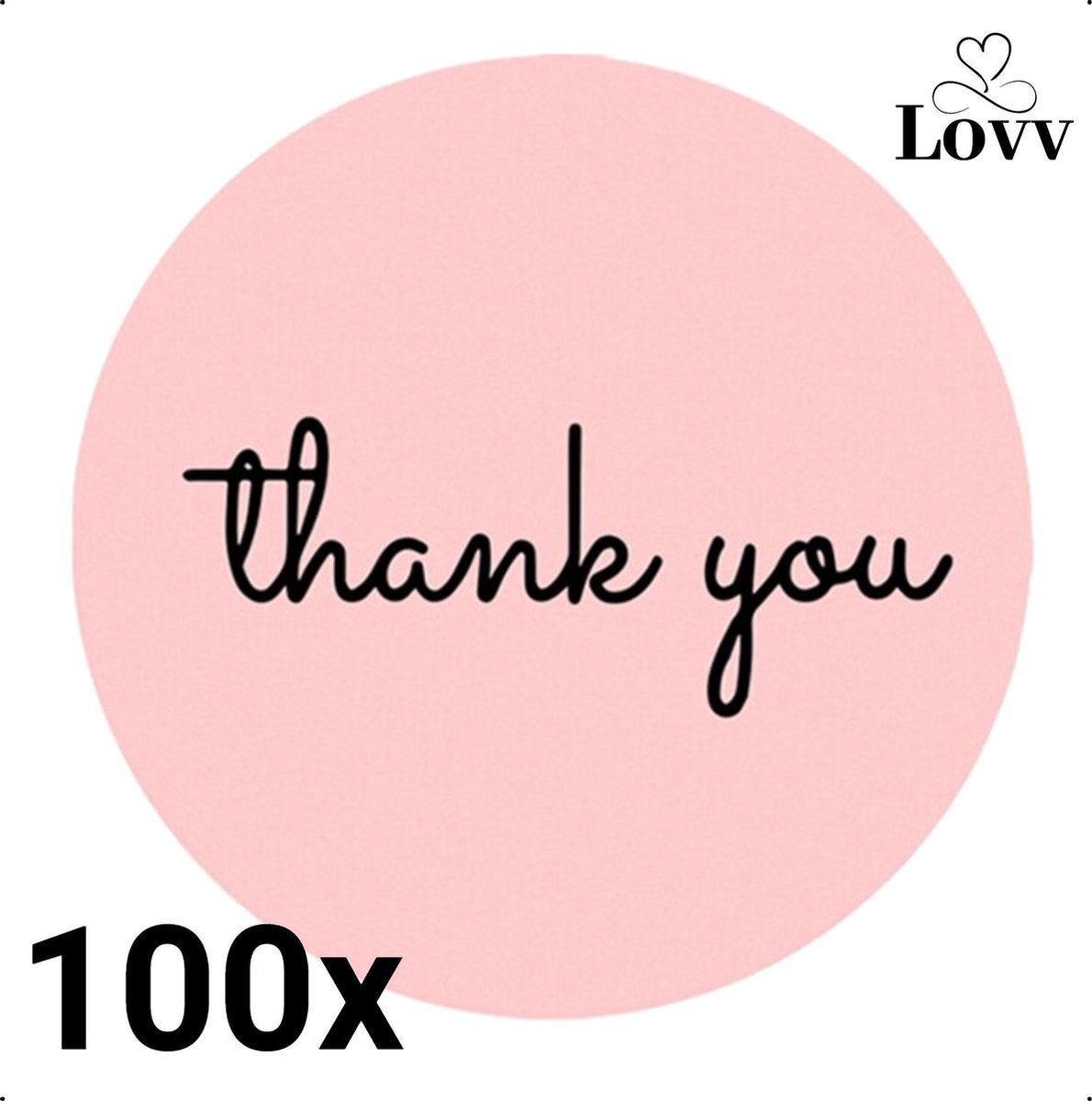 100 Stickers Thank You-Sluitstickers- Cadeaustickers- Bedankje