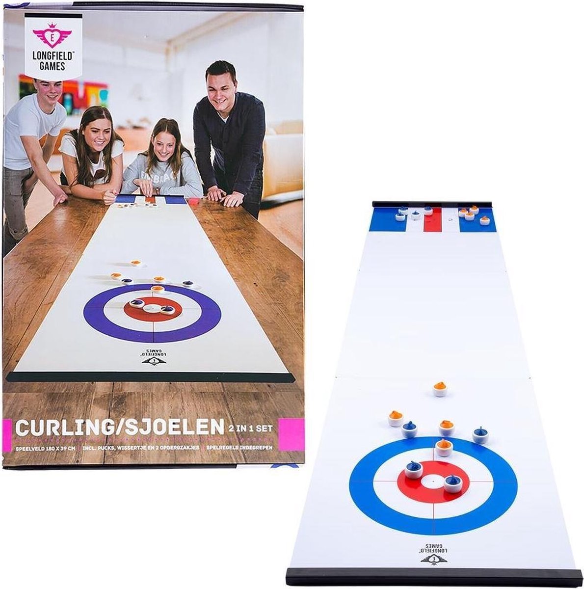 Engelhart Bord Voor Curling En Shuffle Wit 180 X 39 Cm