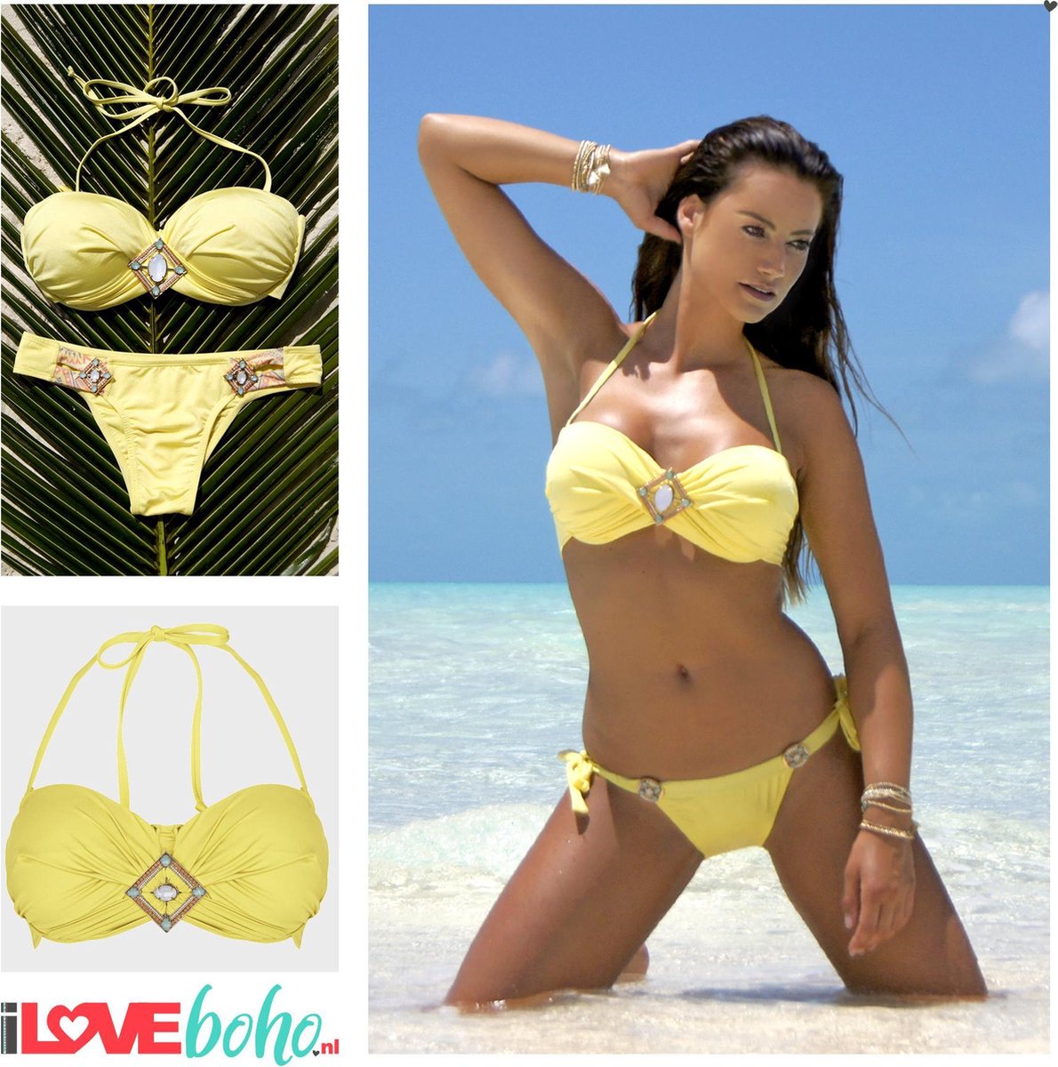 BOHO Bikini Top - Ibiza - The Bohemian - Yellow - Geel - S - Cup AA