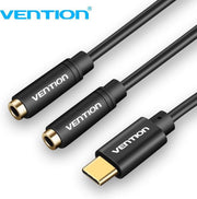 Vention USB C Audio Splitter - USB C naar Twee 3.5 mm Jack Female - 30 centimeter