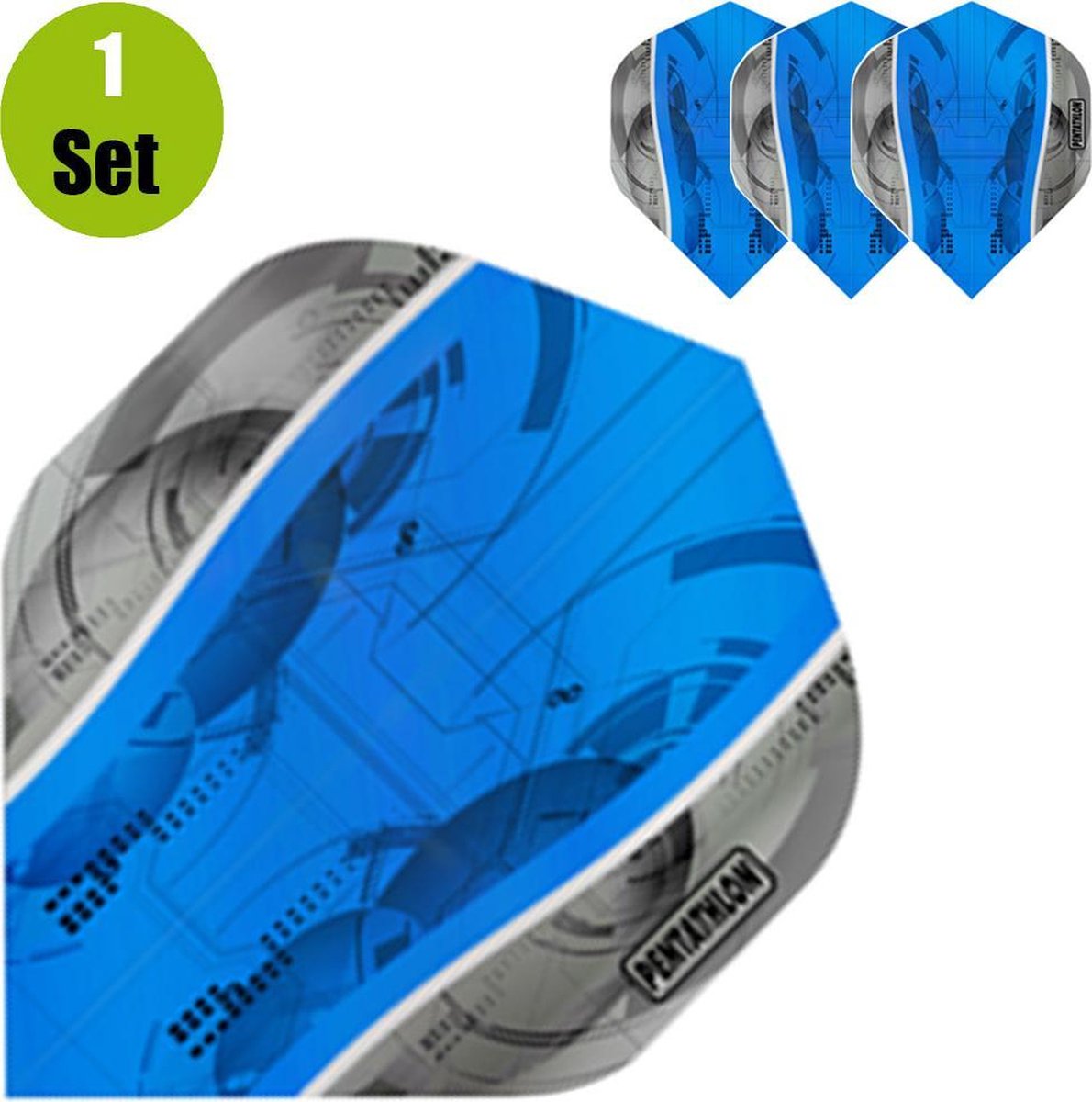 Pentathlon Silver Edge Dartflights - Blauw- ()
