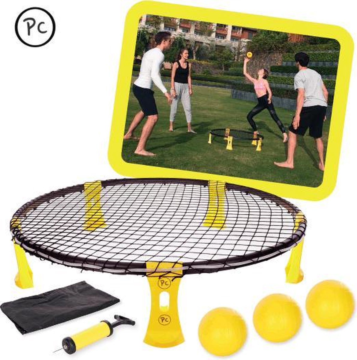 Roundnet set - Smash ball - Roundball met LED-verlichting - Geschikt voor Spikeball
