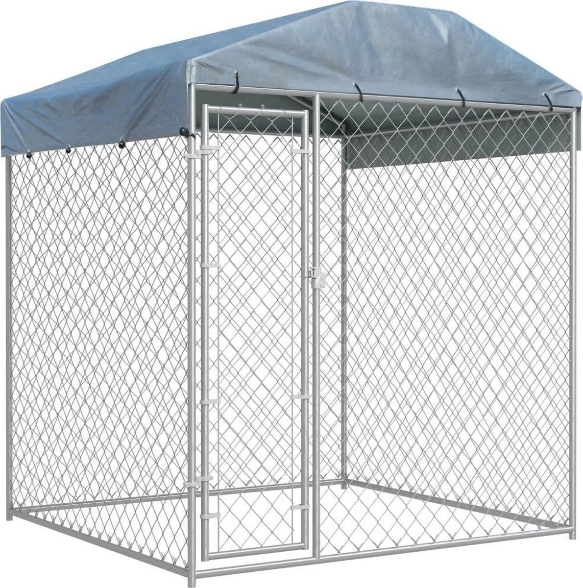 vidaXL Hondenkennel voor buiten met dak 193x193x225 cm