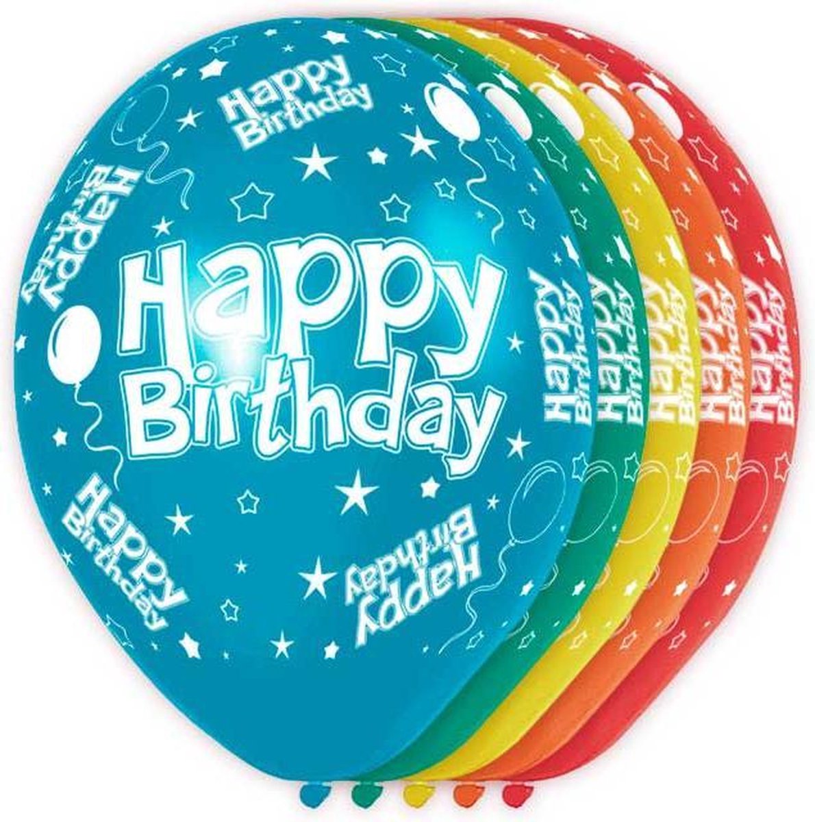 Fltx Met He 12In/30cm Happy Bday /5