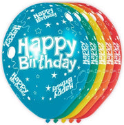 Fltx Met He 12In/30cm Happy Bday /5