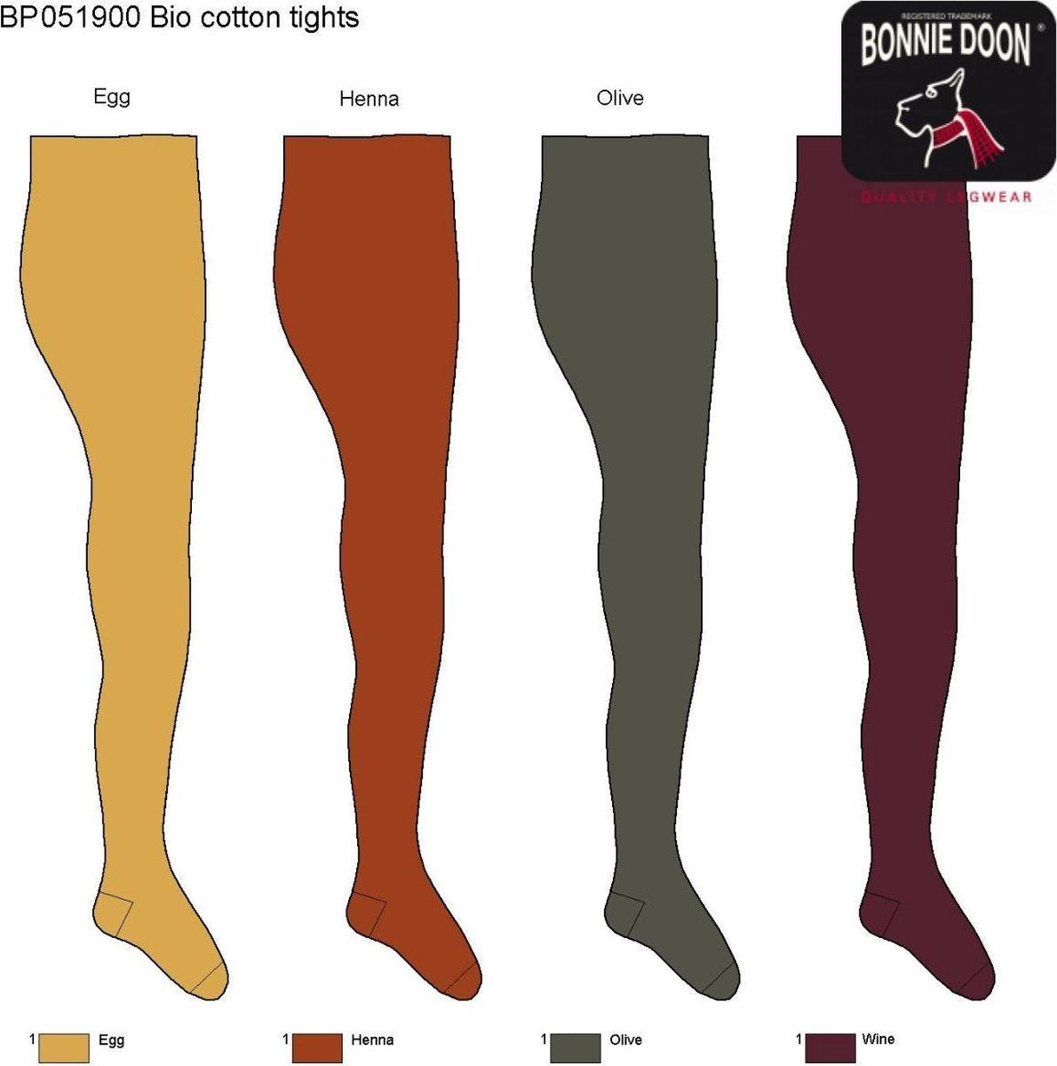Bonnie Doon - Dames - Bio Cotton Tights - Henna - maat 40/42