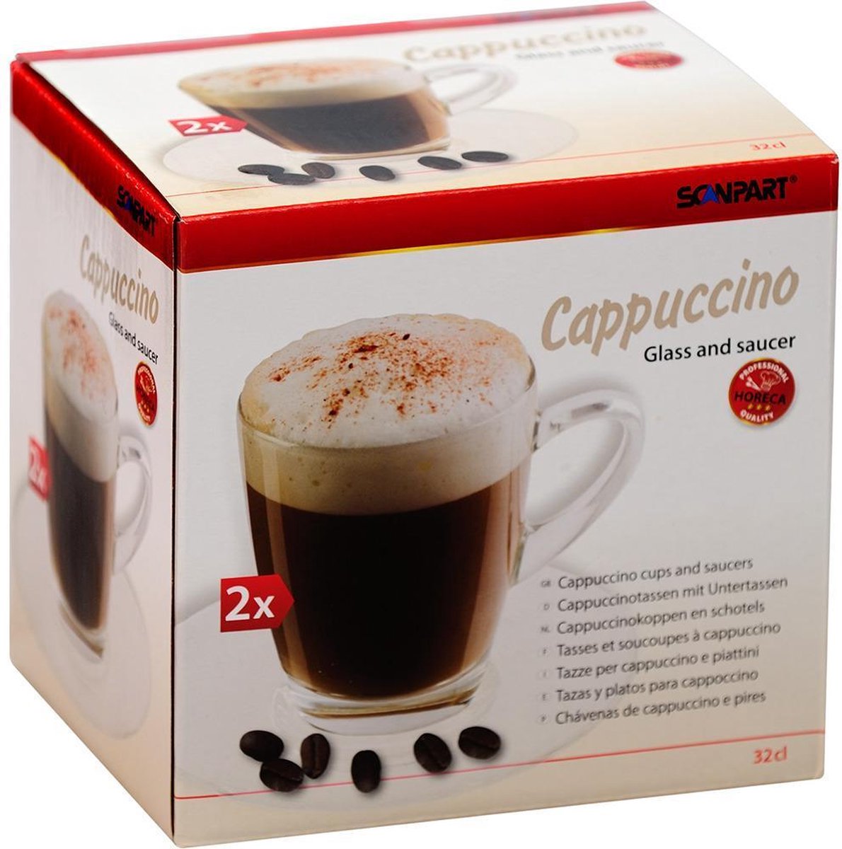 Cappuccino glazen Kop en Schotel