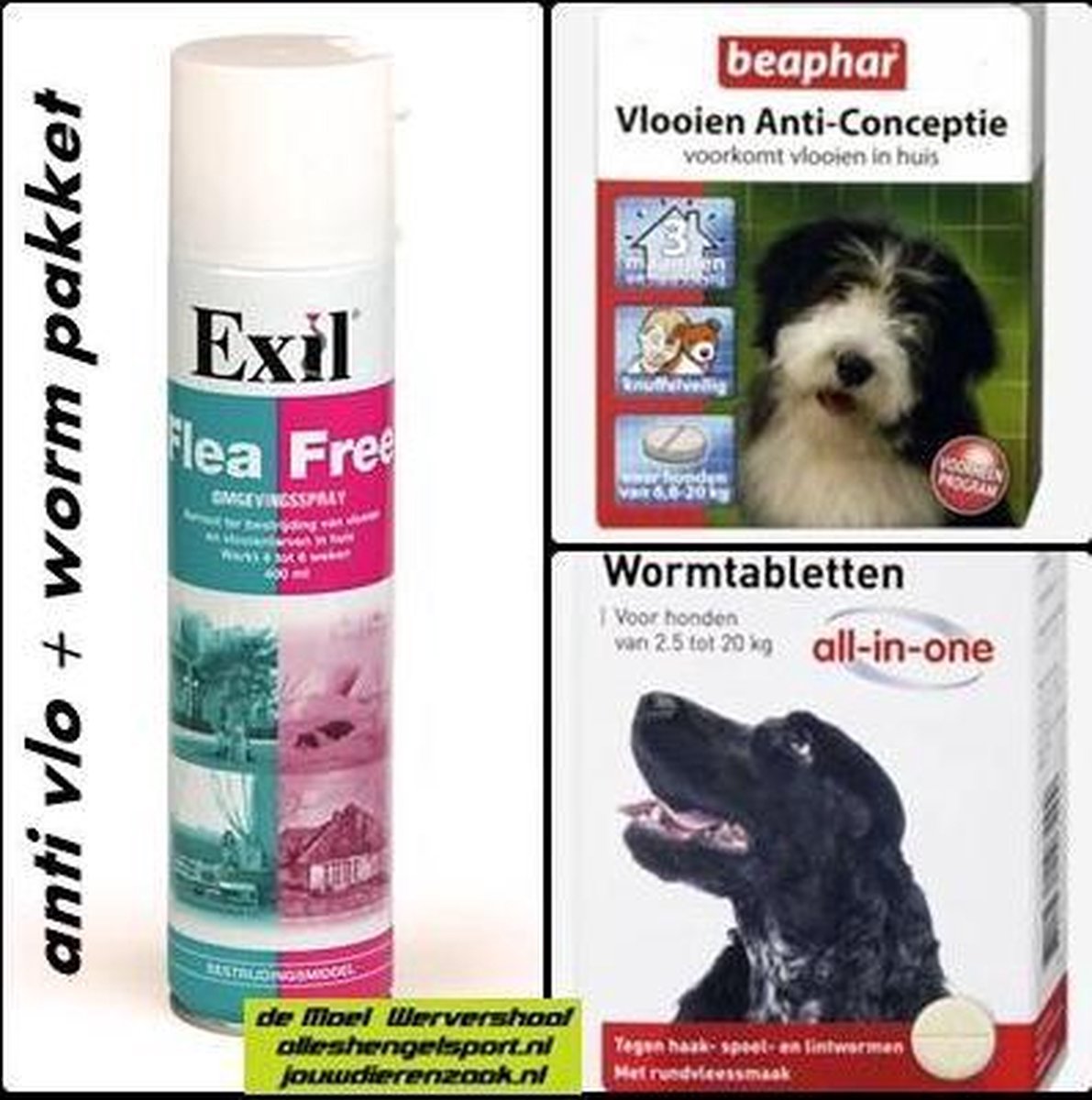 vlooien en wormen pakket hond tot 20 kg