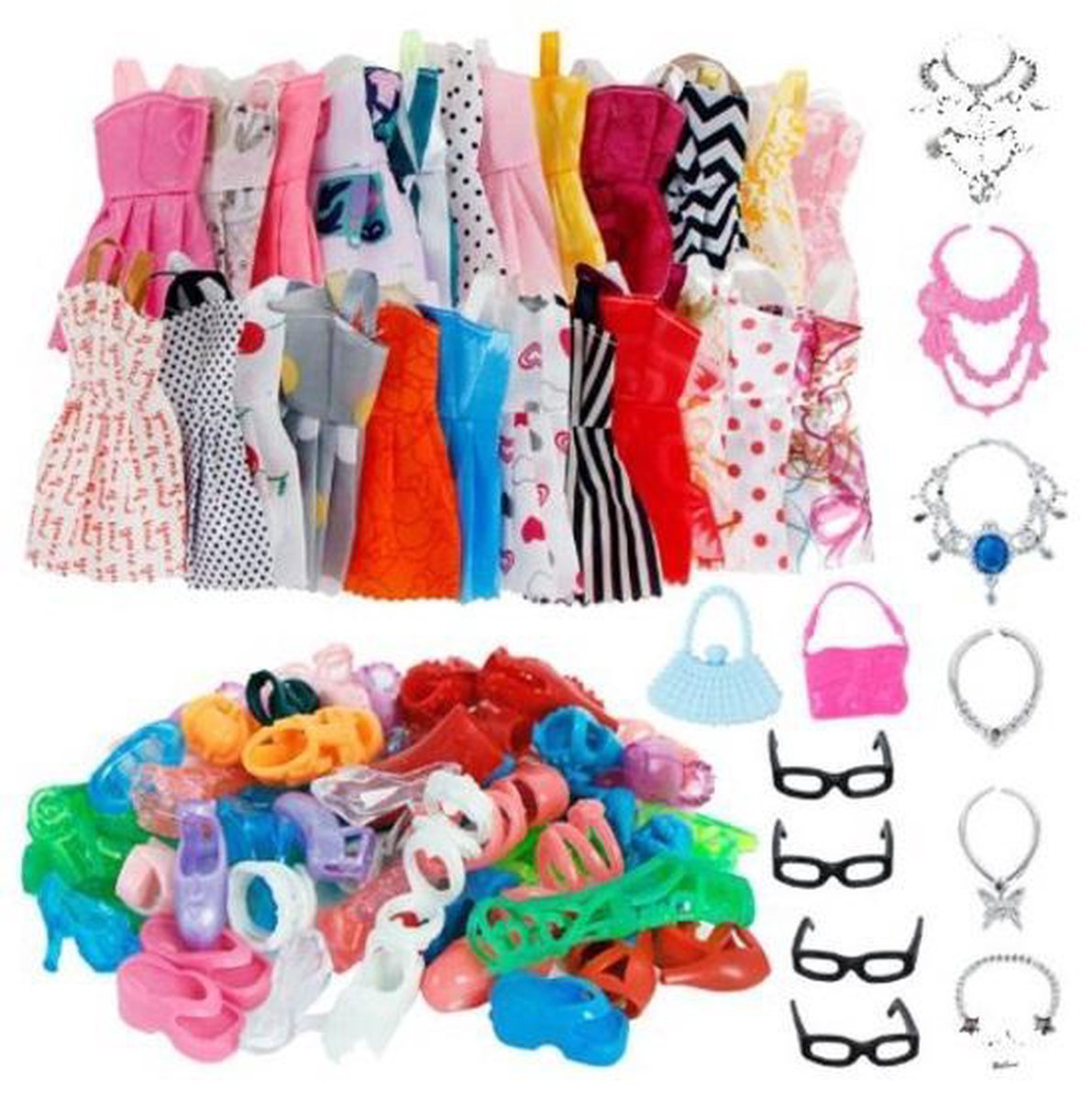 WiseGoods - Barbie Kleding Set - Poppenkleren - Modepoppen - Kleertjes - Fashion - Outfit - Poppenkleertjes - 32 Stuks