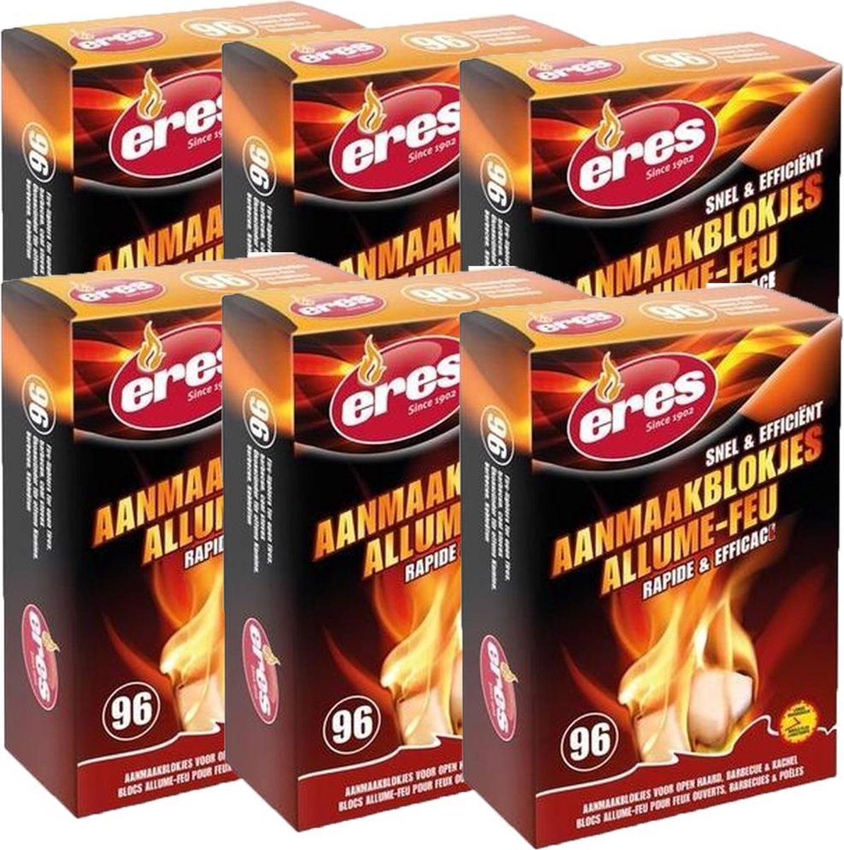 ERES KOLENAANSTEKERS / Aanmaakblokjes - 96 stuks x 6 (576 stuks)