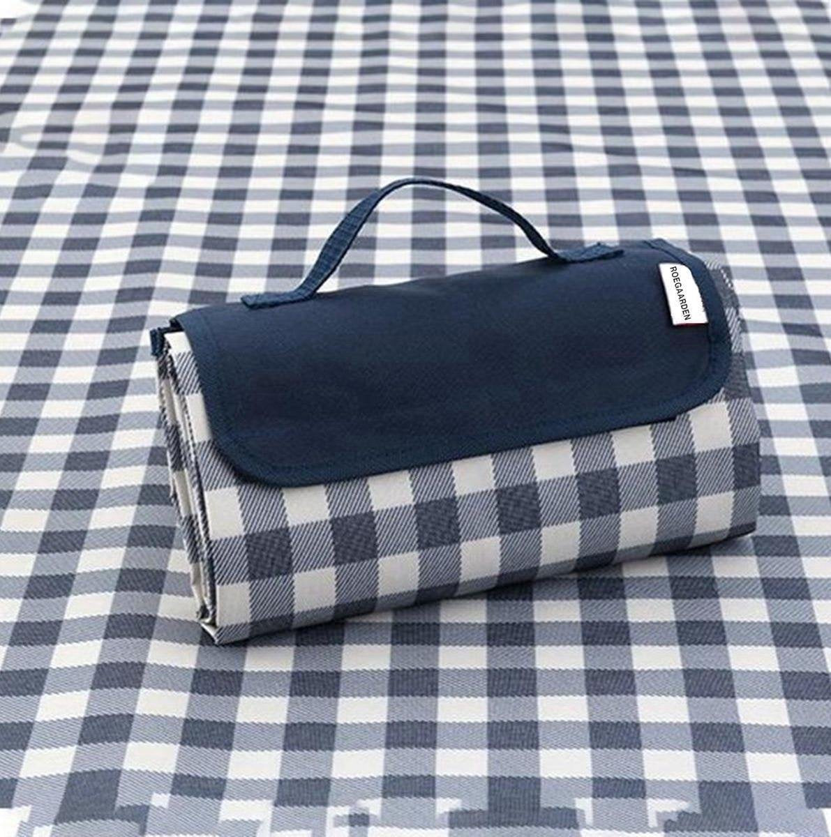 Picknickkleed |Strandlaken | Waterdicht | 200 X 200 CM | 5-7 personen |Blauw