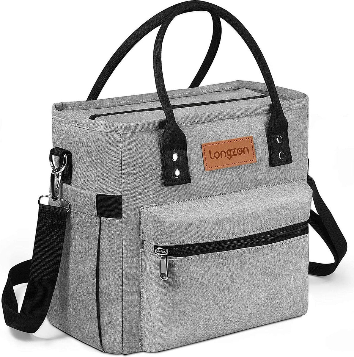 HN® Geïsoleerde Lunchtas schouder + handtas grijs