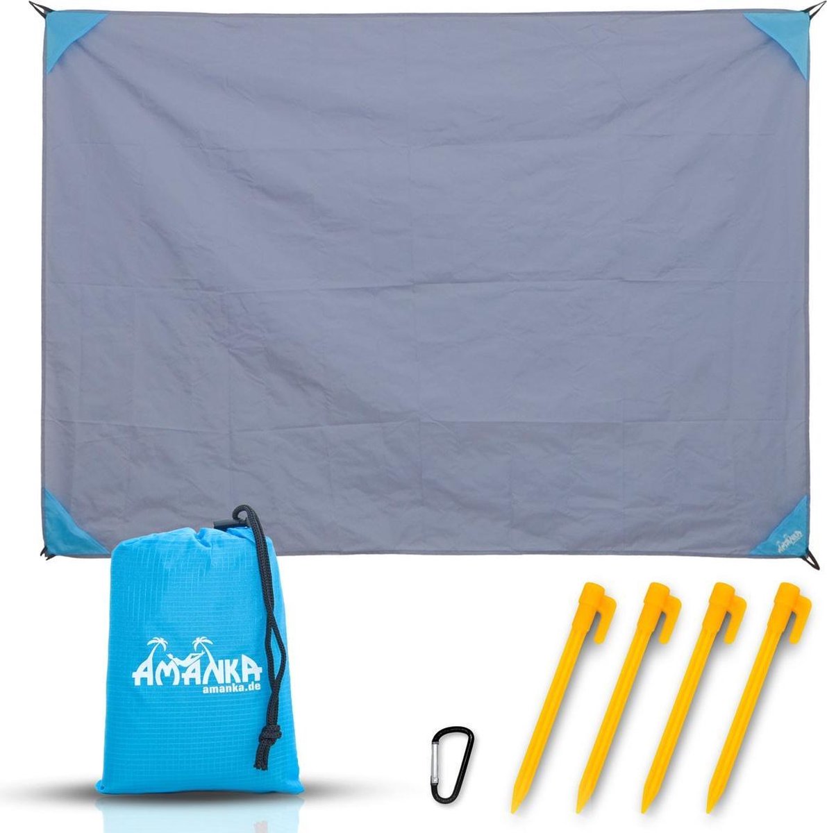 Outdoor Picknickdecke 200x140 Stranddecke Sandfrei Reise Decke Strandmatte Grau