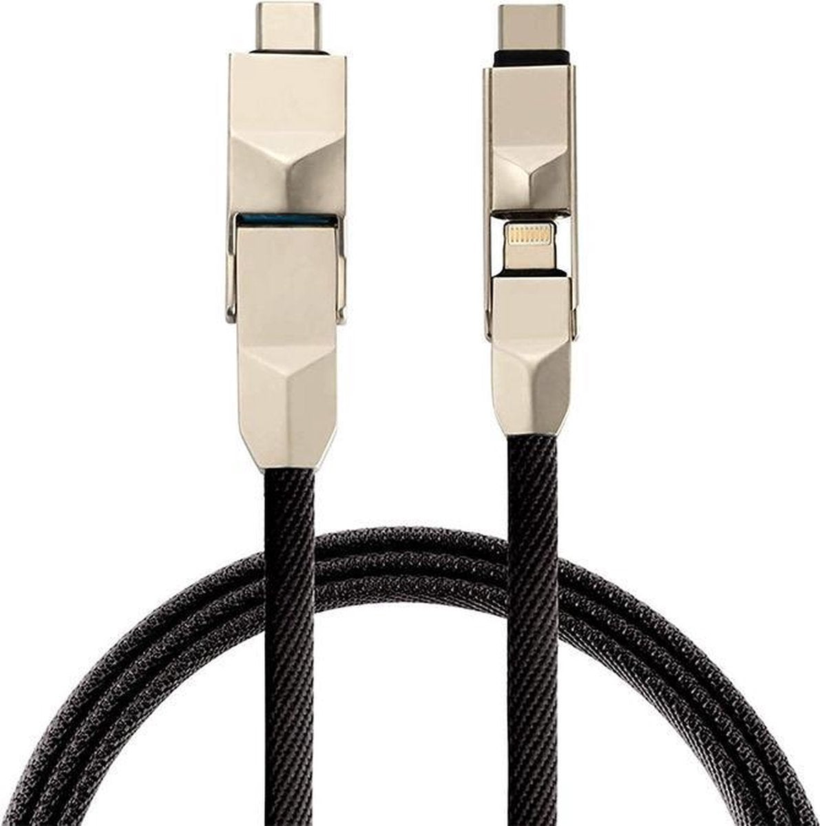 4smarts 6in1 ComboCord mobiele telefoonkabel USB A/USB C USB C/Micro-USB/Lightning Zwart 1 m