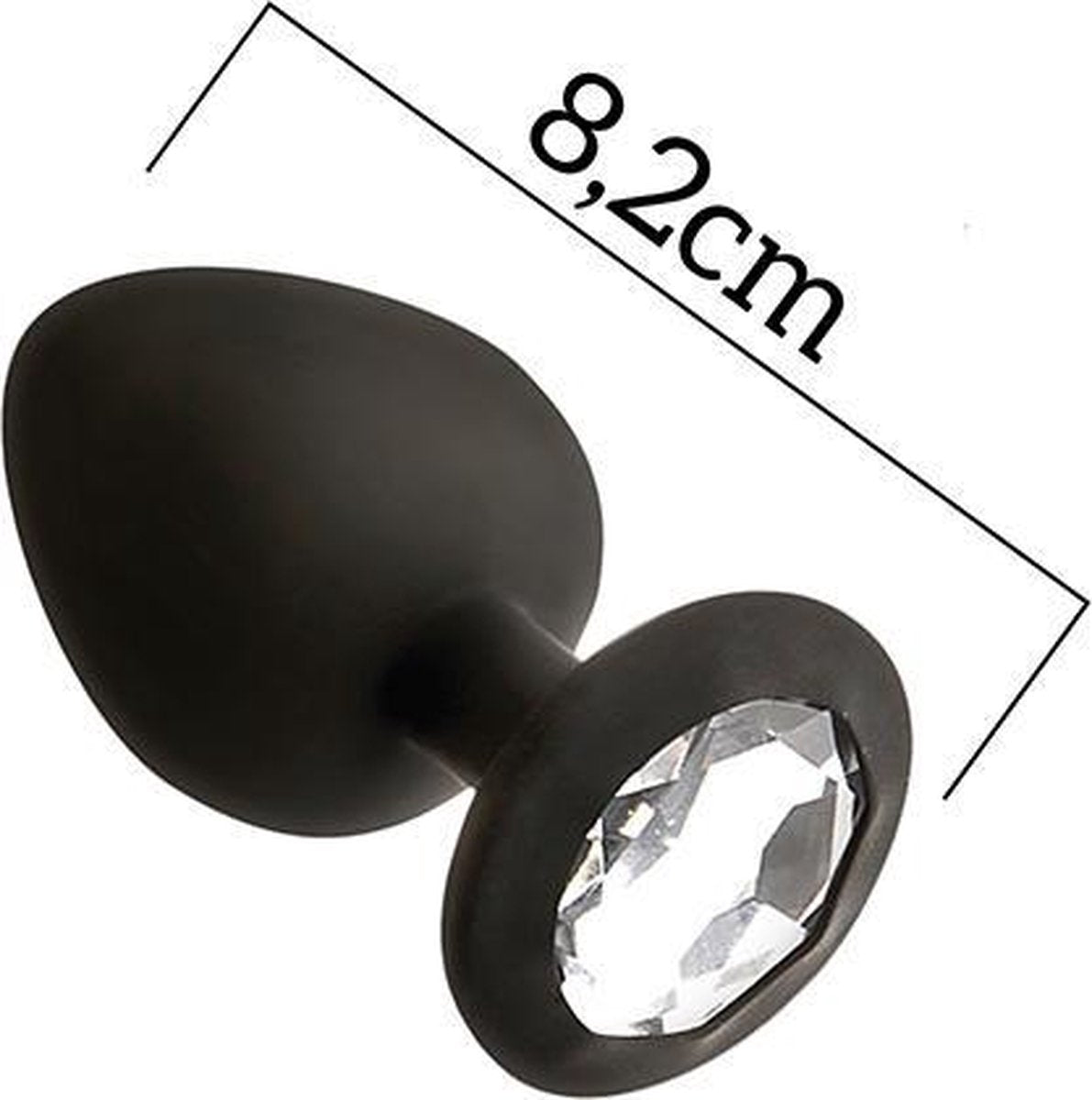 Mai No 48 anaalplug met siersteen Medium - Zwart