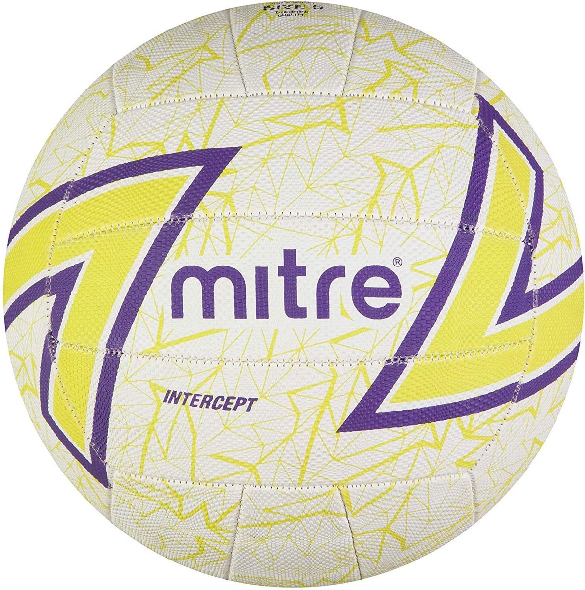 Mitre Netbal Intercept Rubber Geel/paars/wit Maat 5