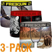Freegun microvezel | MAAT 116/128 | 3-pack jongens boxershorts | Trio Wild animals