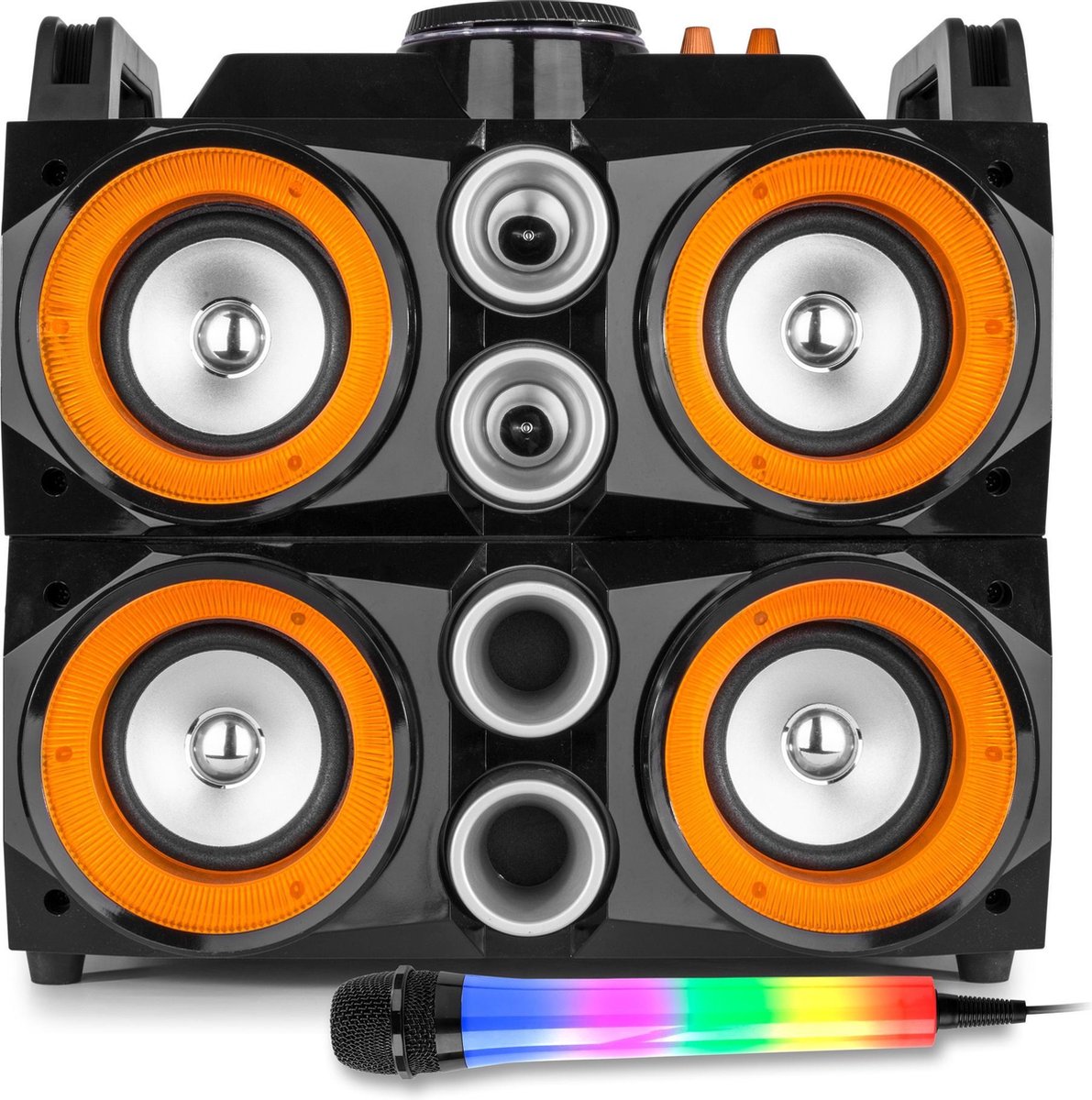 Karaoke set kinderen - Fenton MDJ200 - 150W karaoke set met lichtgevende karaoke microfoon en Bluetooth - Zwart
