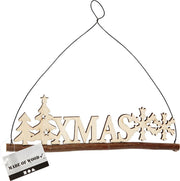 Christmas decoration. XMAS. H: 7 cm. depth 0.5 cm. W: 22 cm. plywood. 1 pc