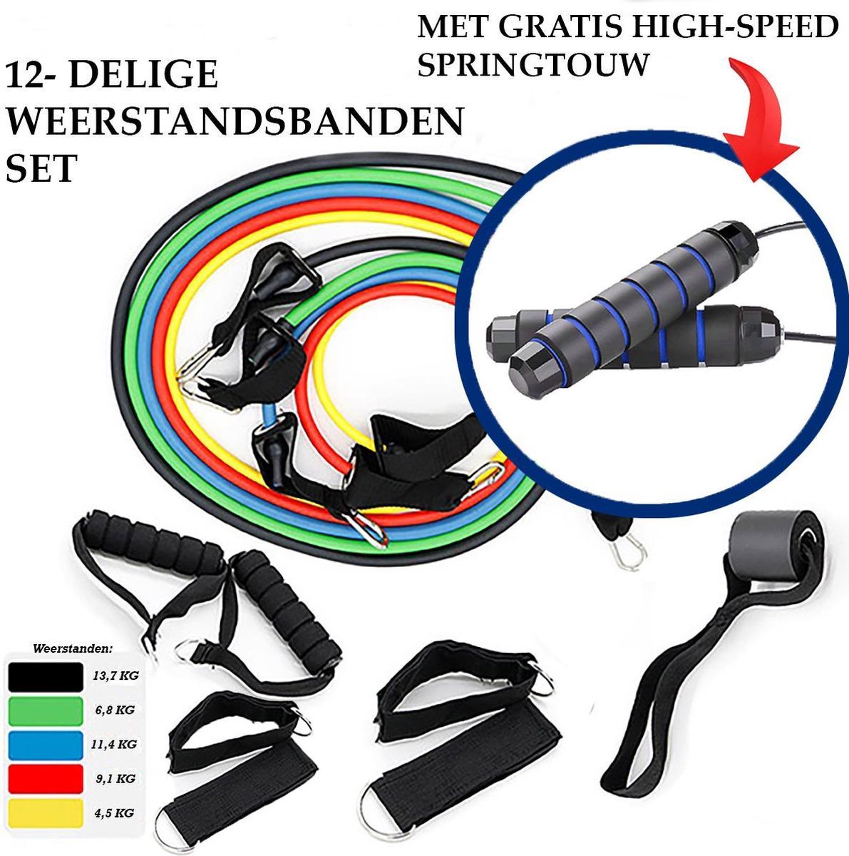 Resistance Bands-Fitness Elastiek set-Weerstandsbanden Fitness-Resistance Bands Workout-Power Bands-Workout