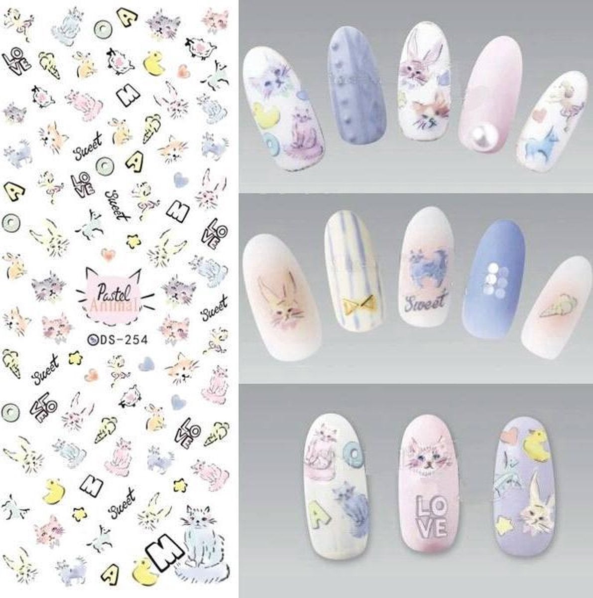 Nail art poes kitten kat nagel sticker