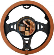 Car Plus Stuurhoes Artisan Universeel Kunstleer Bruin/wit 37-39 Cm