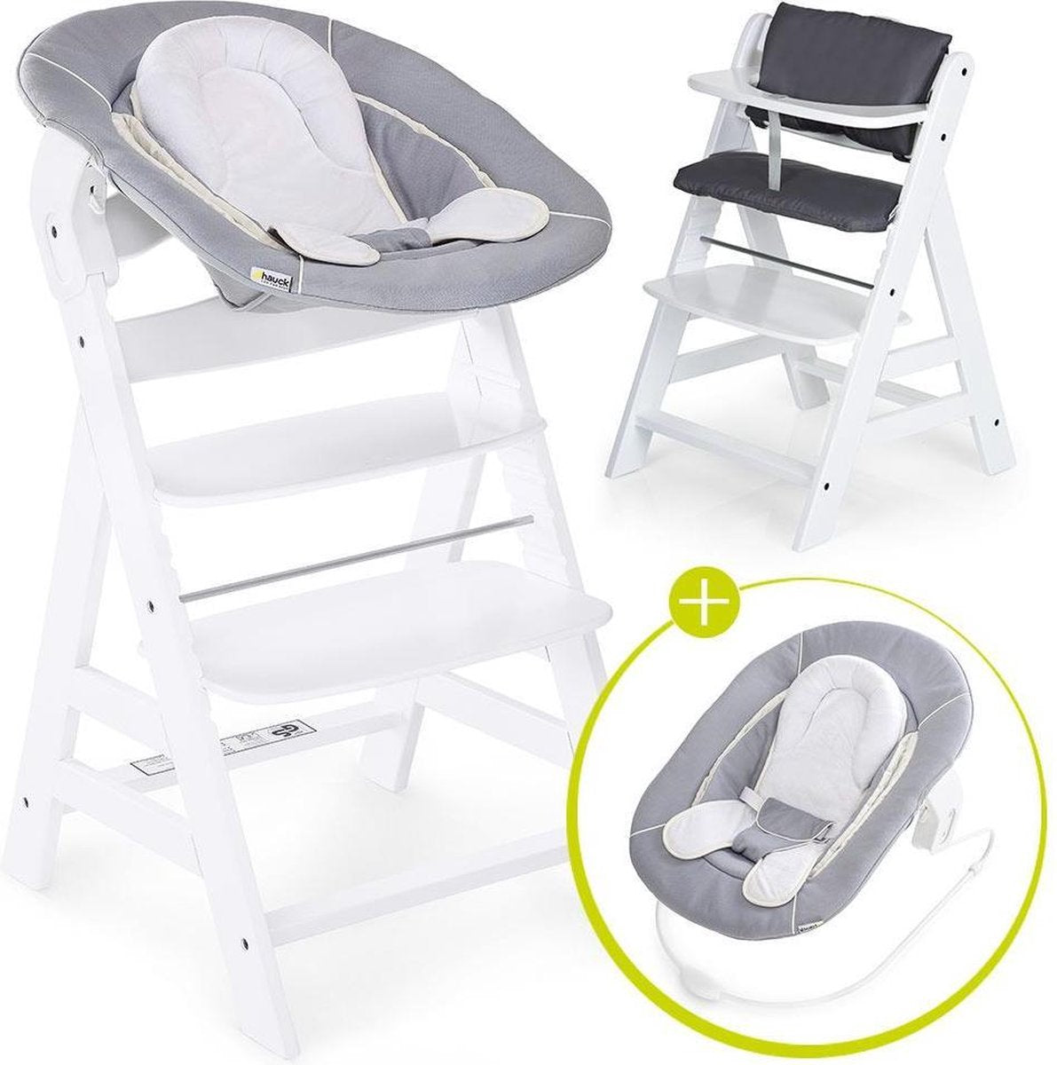 Hauck Alpha Plus Kinderstoel - Newborn Set - Wit / Grijs