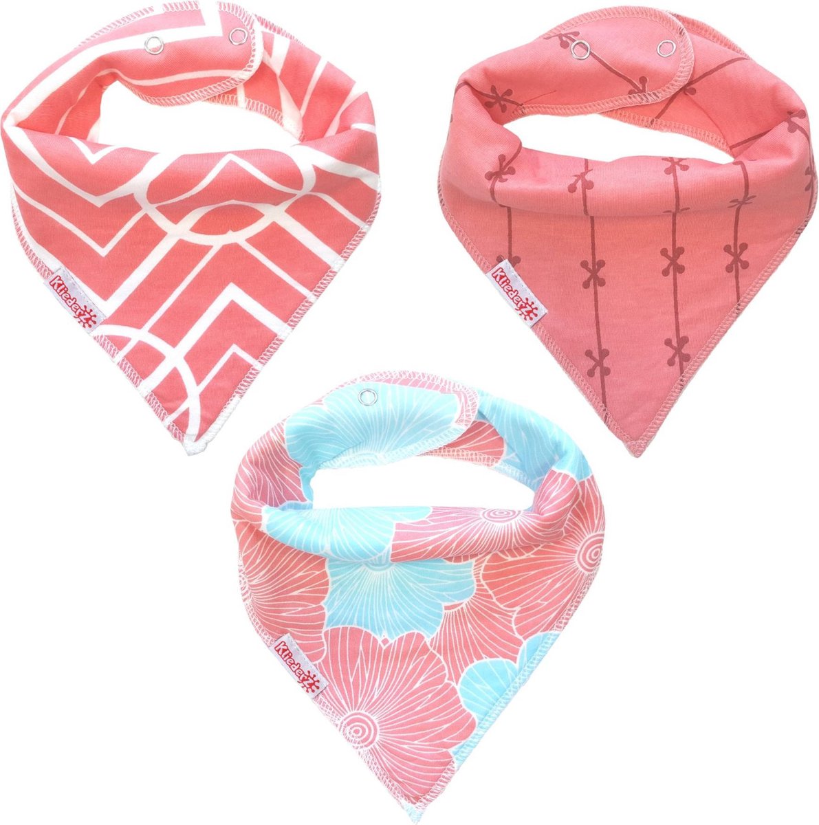 Slabbetjes baby meisje | Bandana kwijl slab | 3 stuks slabbers BB03b