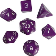 Polydice set 7 stuks - Polyhedral dobbelstenen set  | dungeons and dragons dnd dice| D&D  Pathfinder RPG | Paars
