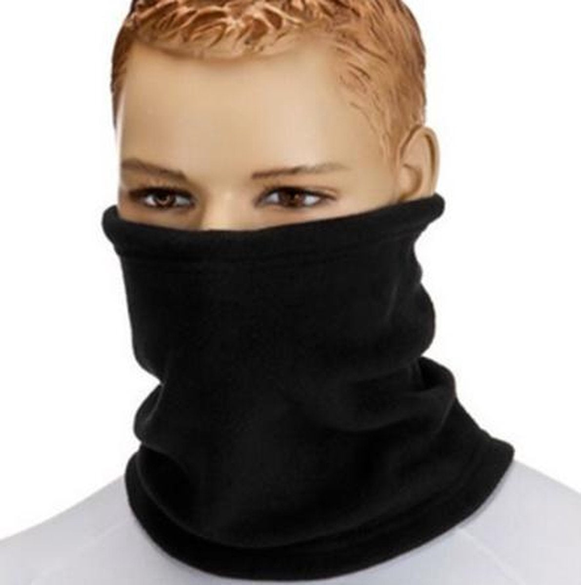 Nekwarmer Fleece Unisex - Zwart - One Size