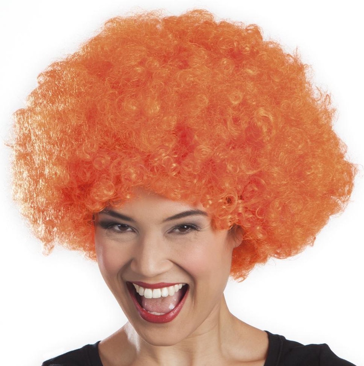 Oranje krulpruik afropruik oranje - Oranje accessoires EK voetbal