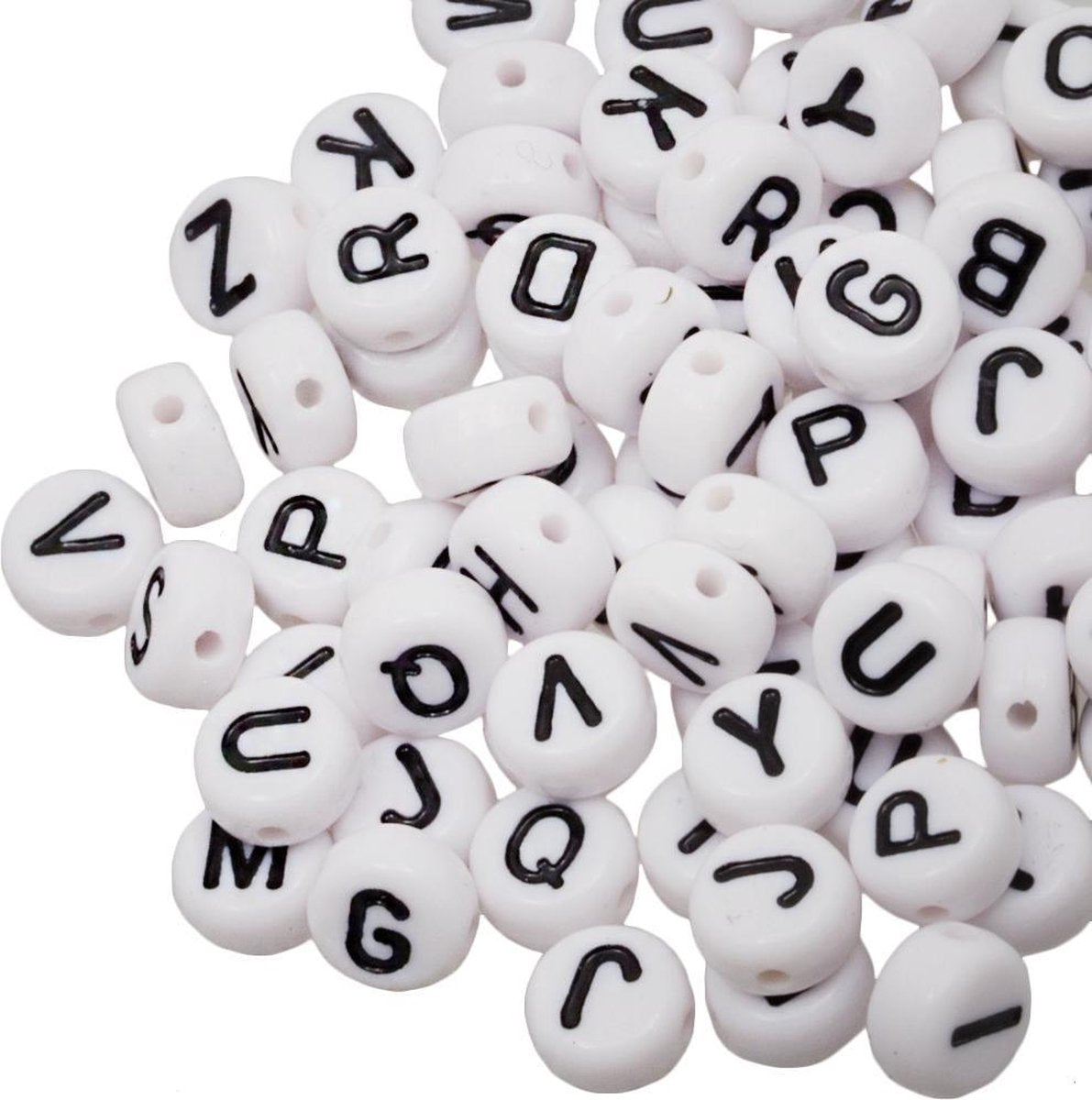 Acryl Letterkralen Mix (8 x 8 x 4 mm) White (100 stuks)