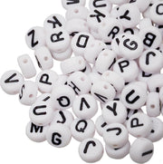 Acryl Letterkralen Mix (8 x 8 x 4 mm) White (100 stuks)