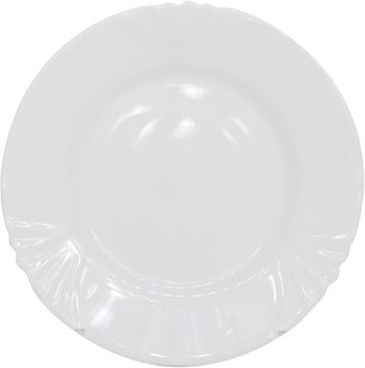 6x Dessert/gebaksbordjes wit glas 19