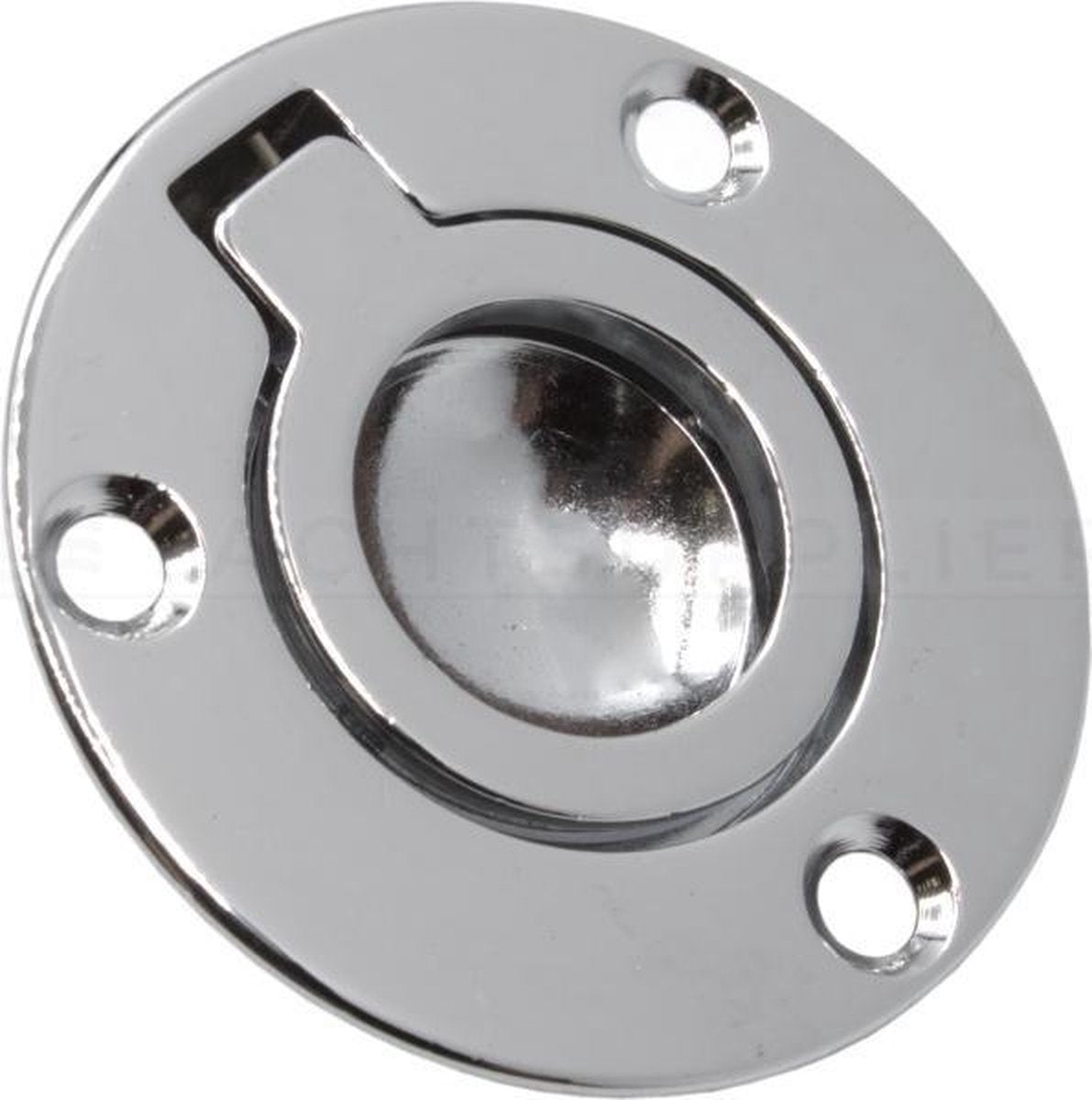 Luikring rond met veer - Messing chroom - 53mm - opschroef
