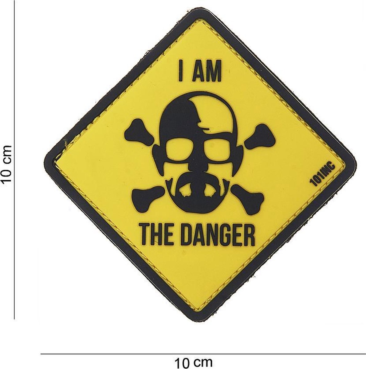 Embleem 3D PVC I Am The Danger klittenband geel