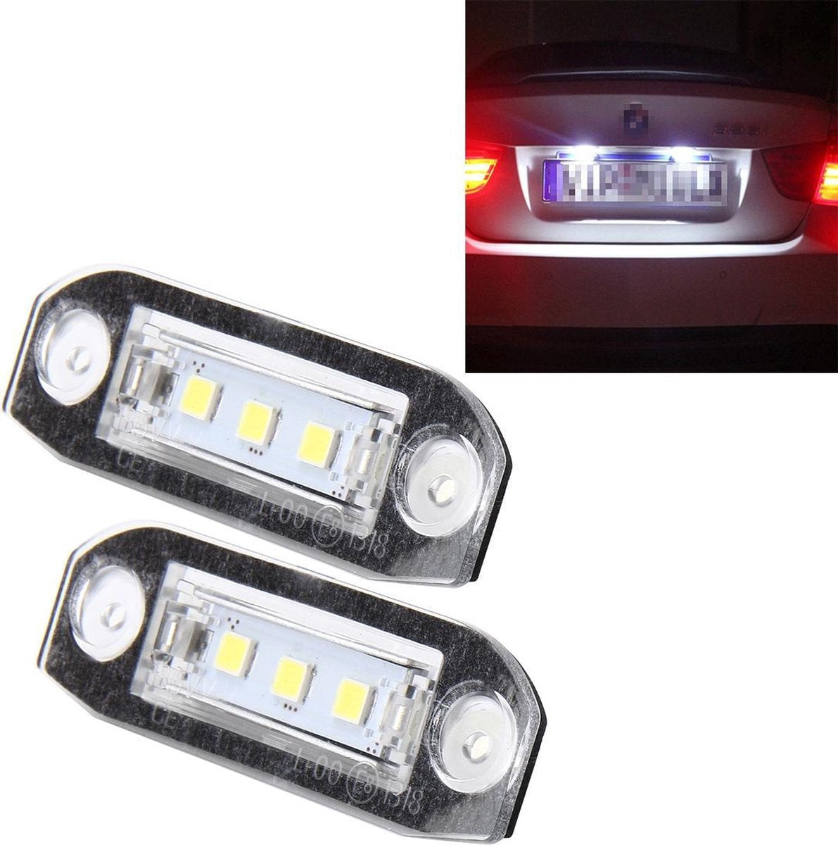 2 PCS kentekenplaatverlichting met 3 SMD-5050 lampen voor Volvo