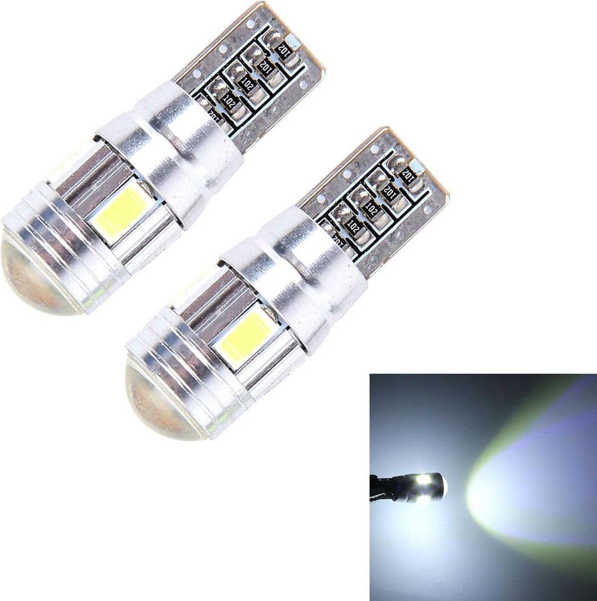 2 STKS T10 3 W Wit Licht 6 SMD 5630 LED Foutloze Canbus Auto Klaring Licht Lamp