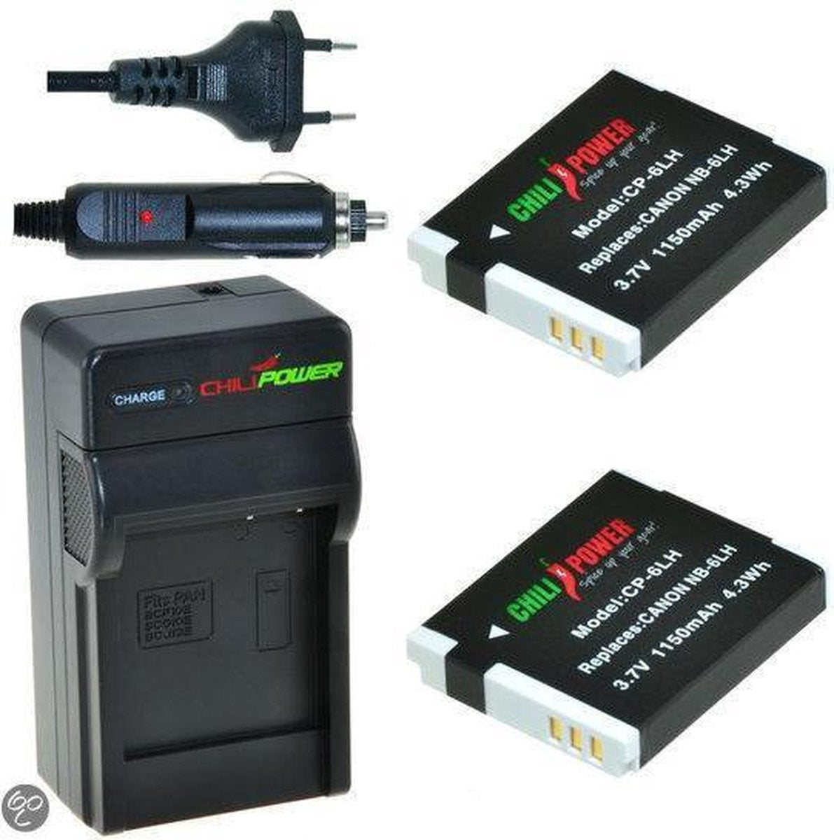 ChiliPower NB-6LH Canon Kit - Camera Batterij Set