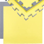 Trainingsmat 90x90cm Vloermat 90x90cm Vloerbeschermer 20mm dik uitschuifbaar Grijsgeel