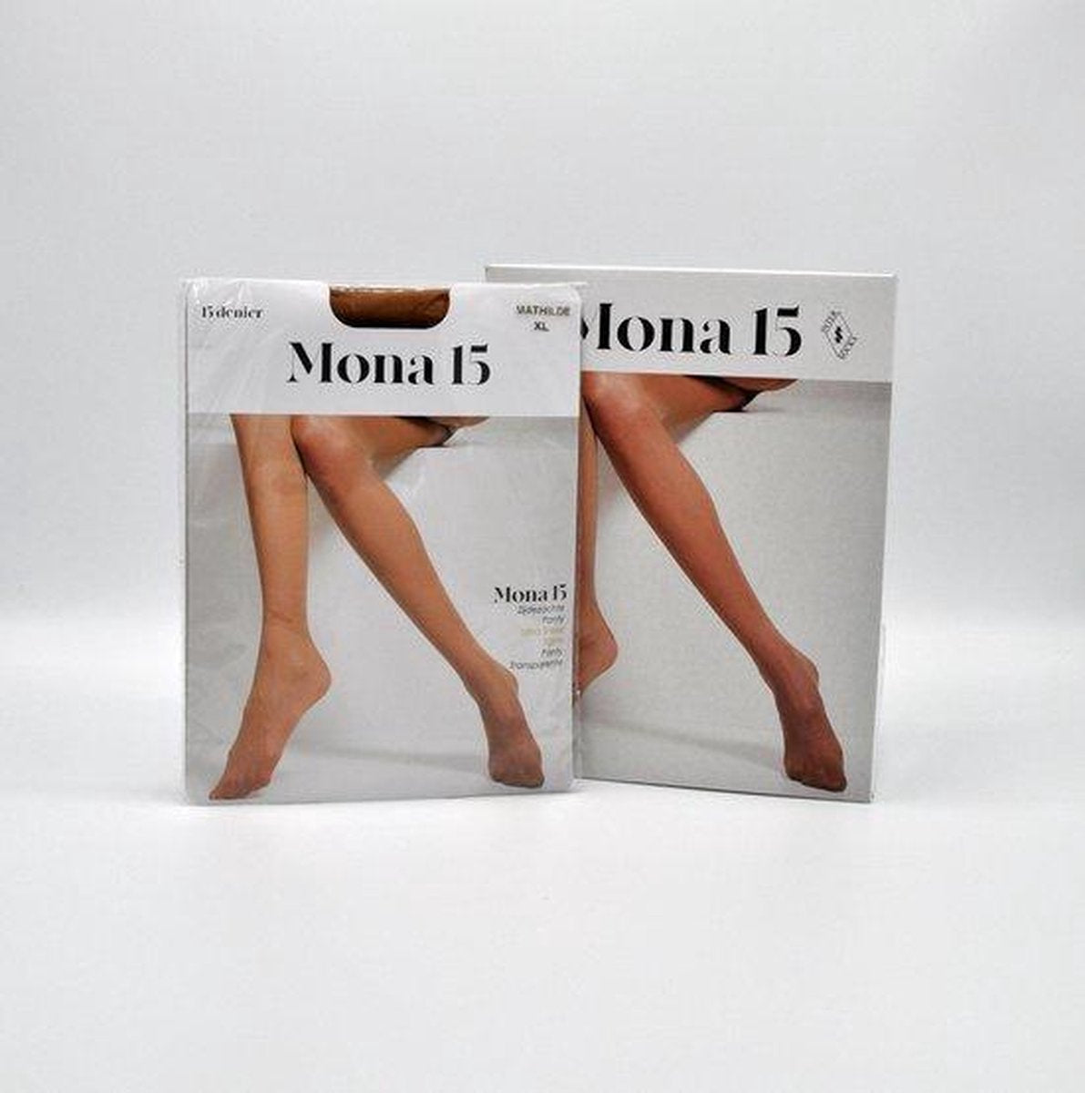 Panty - Maillot 15 DEN - MONA - 6 STUKS - Prachtige dunne lycra panty - zit perfect - maat XXL + tussenstuk - kleur: Sunny