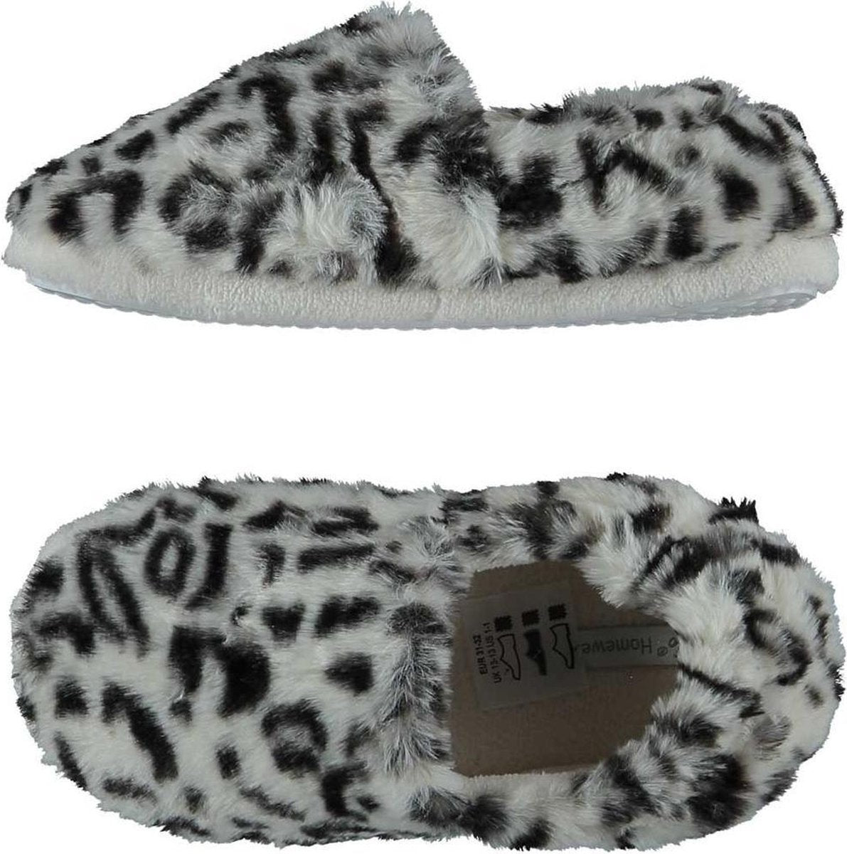 Grijze panterprint/luipaardprint ballerina pantoffels/sloffen voor meisjes - Panter/luipaard dierenprint dierenpantoffels/dierensloffen - Huissloffen voor kinderen 35-36